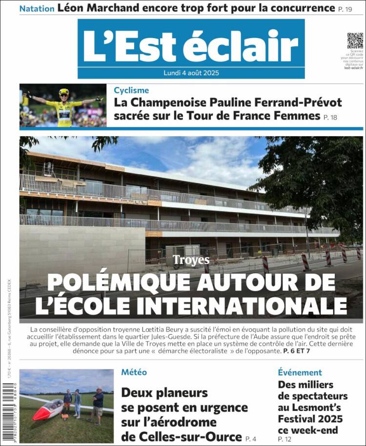 Portada de L'Est Eclair (France)