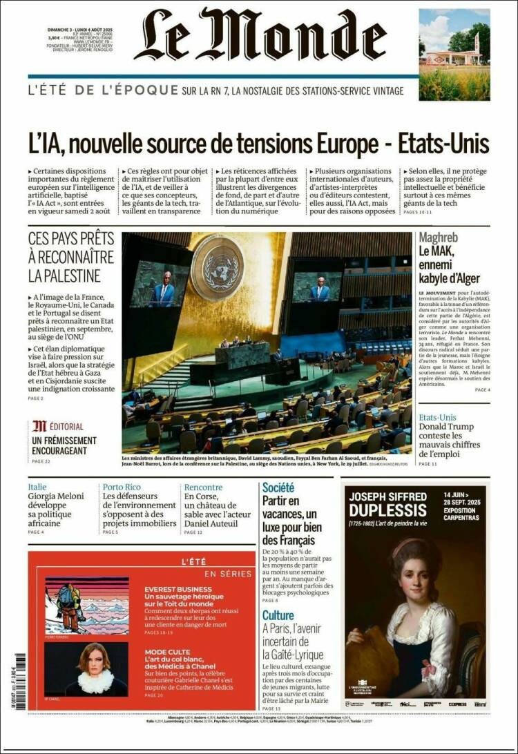 Portada de Le Monde (France)