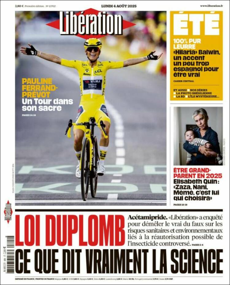 Portada de Libération (France)