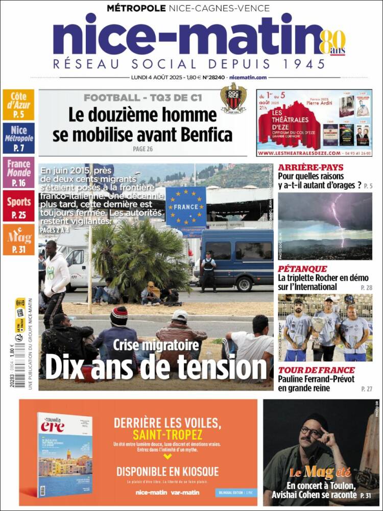 Portada de Nice-Matin (France)