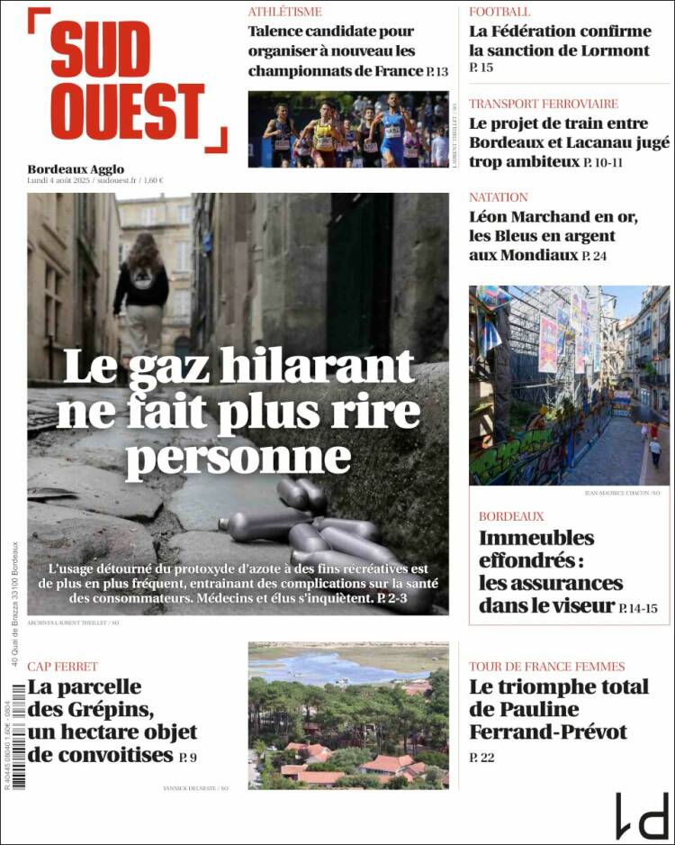 Portada de Sud Ouest (France)