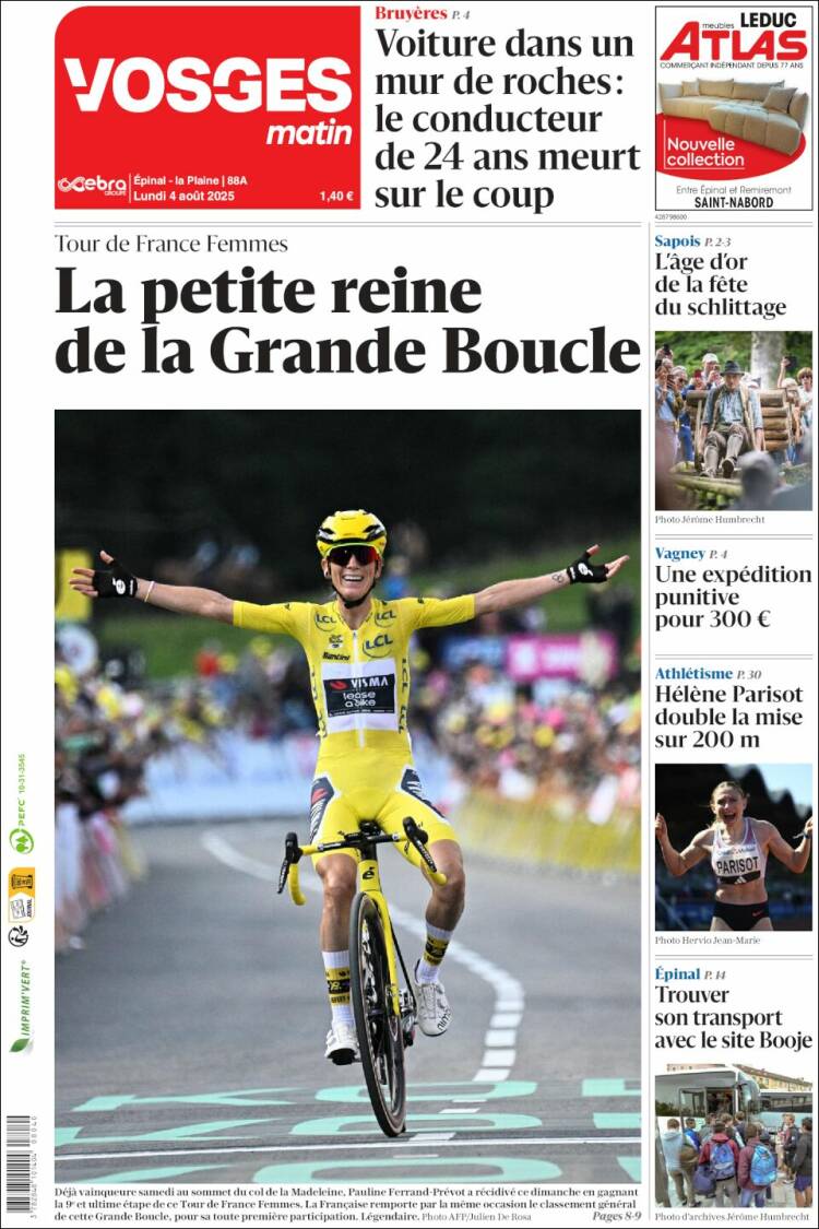 Portada de Vosges Matin (France)