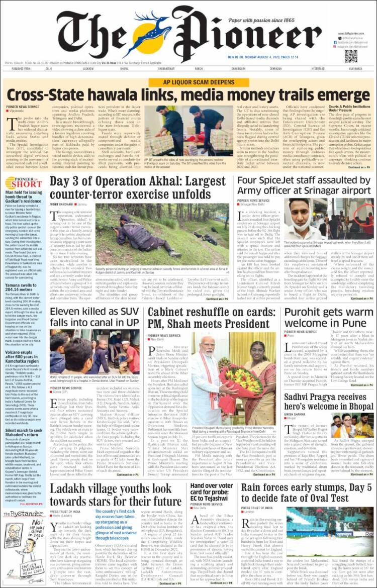 Portada de The Pioneer (India)