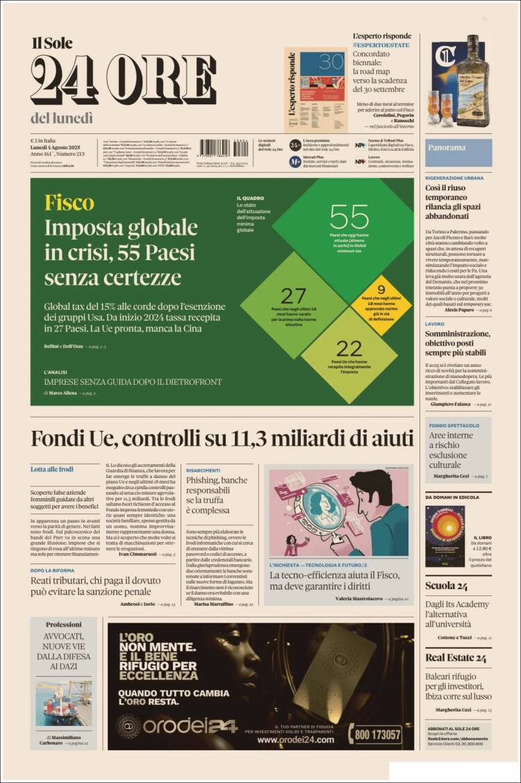 Portada de Il Sole 24 ORE (Italia)