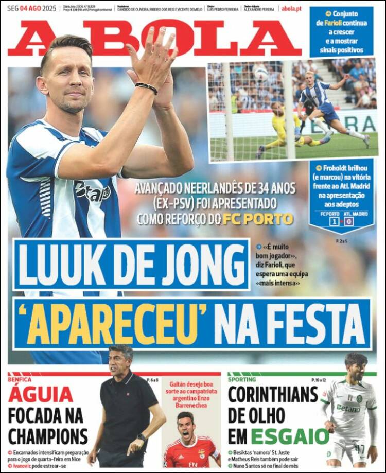 Portada de A Bola (Portugal)