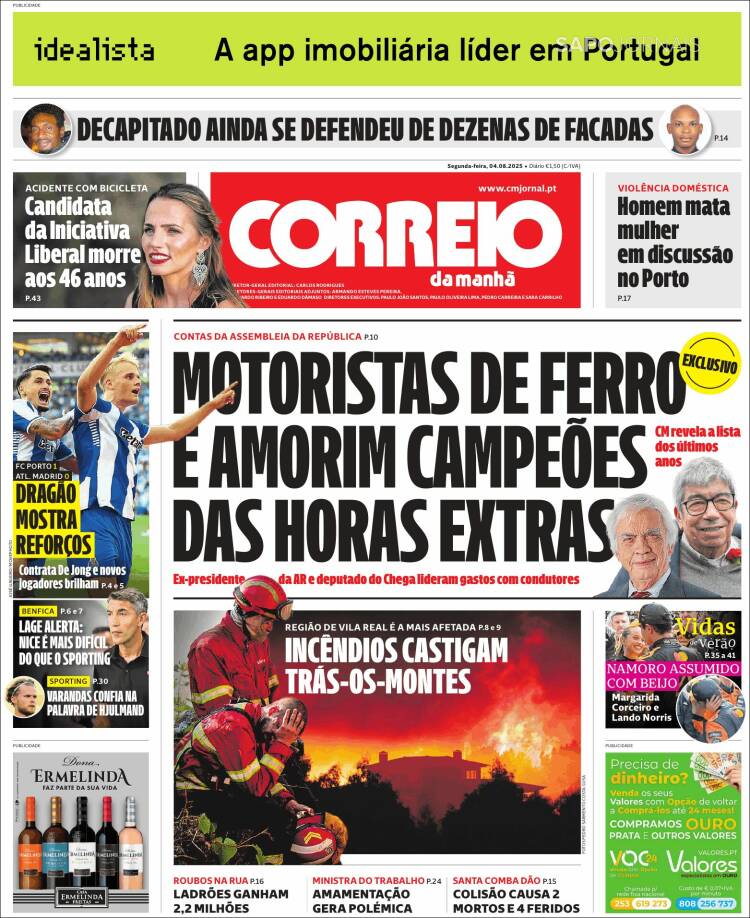 Portada de Correio da Manhã (Portugal)