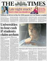 Portada de The Times (Reino Unido)