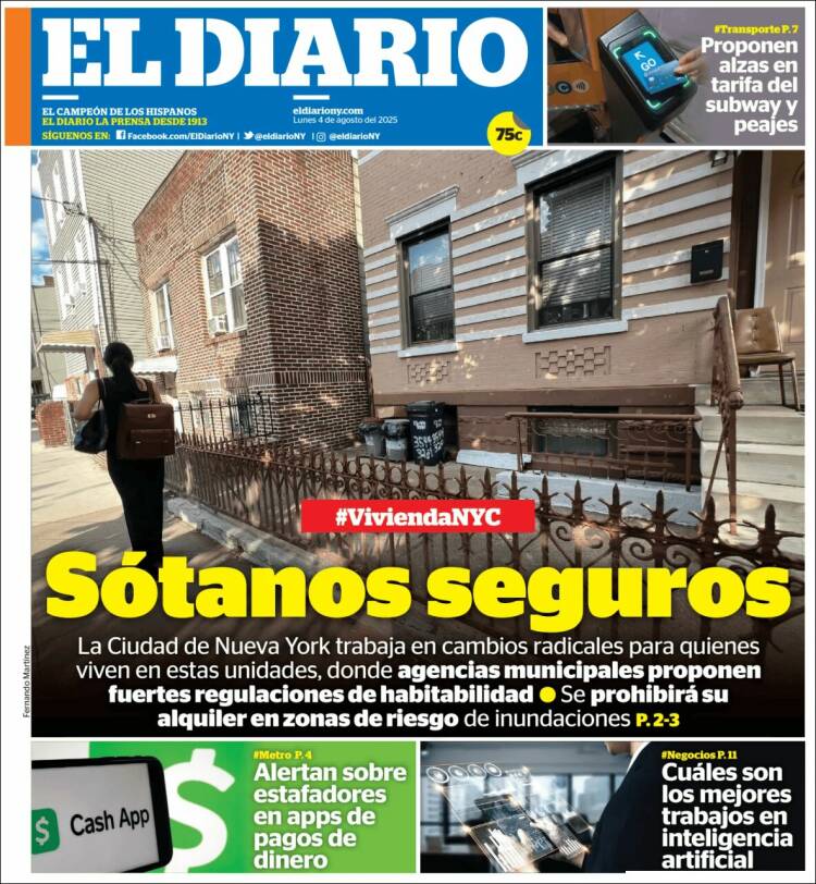 Portada de El Diario NY (États-Unis)