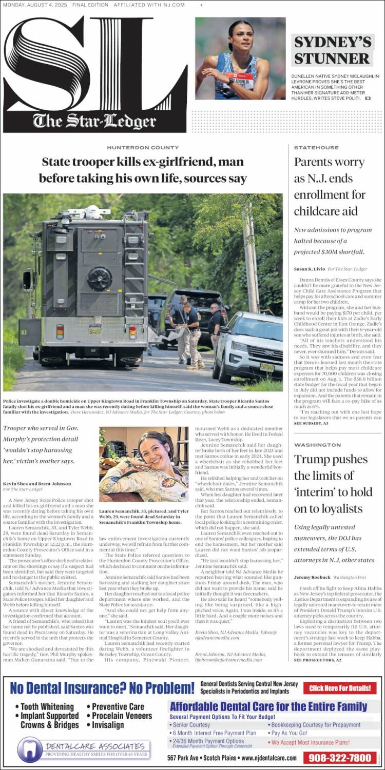Portada de Star-Ledger (USA)