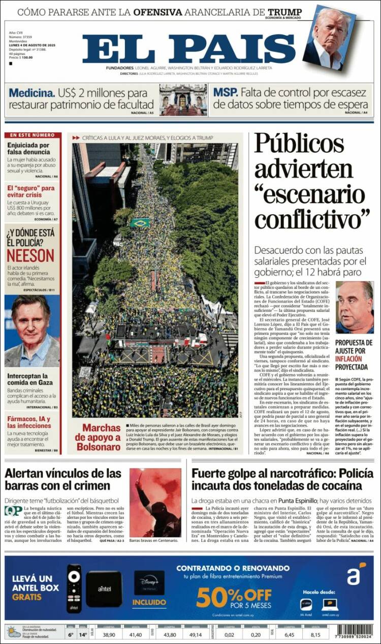Portada de El País (Uruguay)