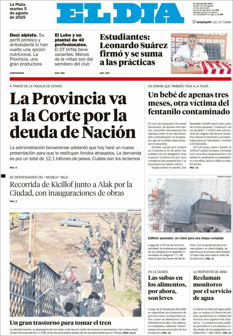 Portada de El Día de la Plata (Argentina)