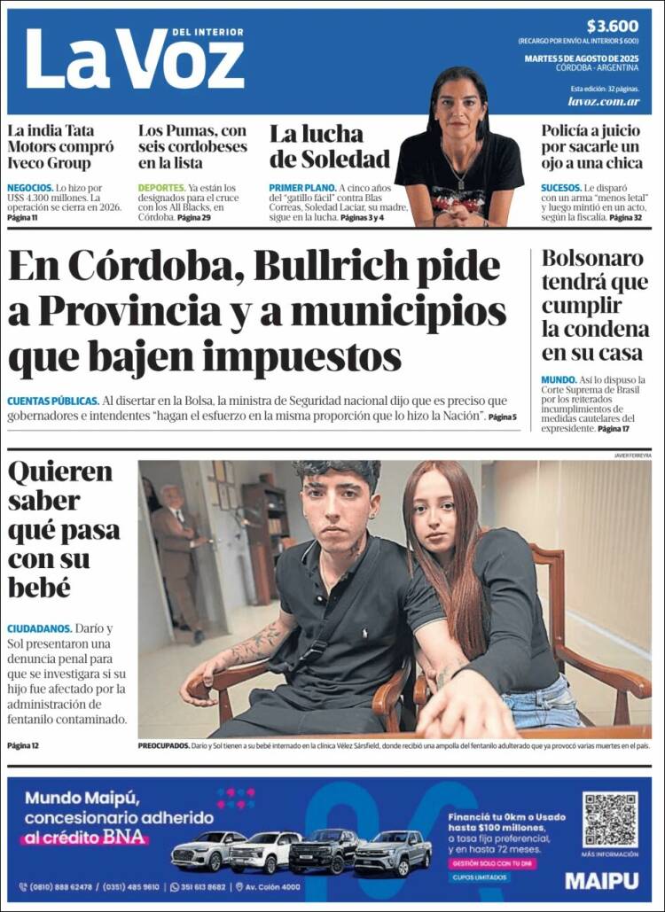 Portada de La Voz del Interior (Argentina)