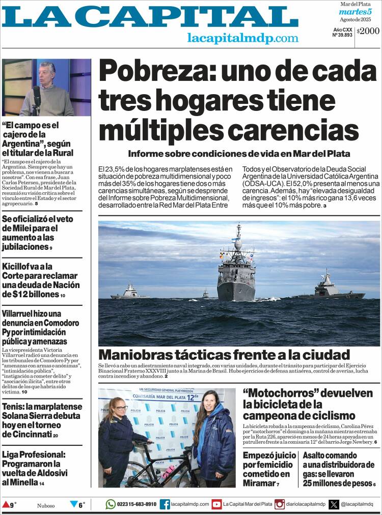 Portada de Diario La Capital - Mar del Plata (Argentine)