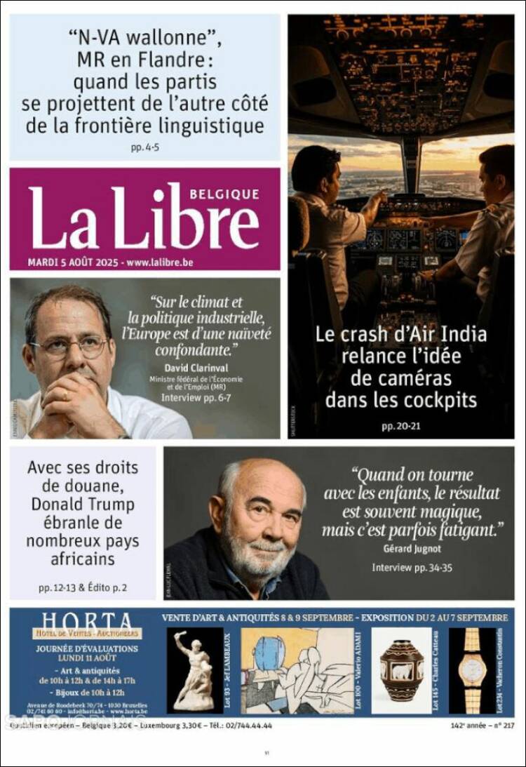 Portada de La Libre.be (Belgium)