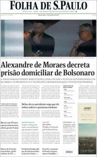 Portada de Folha de São Paulo (Brasil)