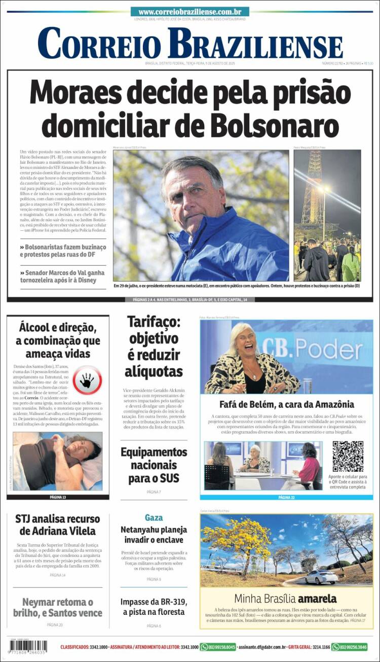 Portada de Correio Braziliense (Brasil)