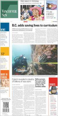 Portada de The Vancouver Sun (Canada)