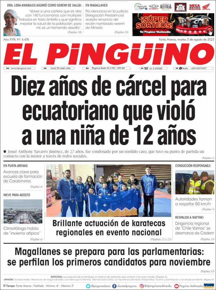 Portada de El Pingüino (Chili)