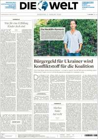Portada de Die Welt (Germany)