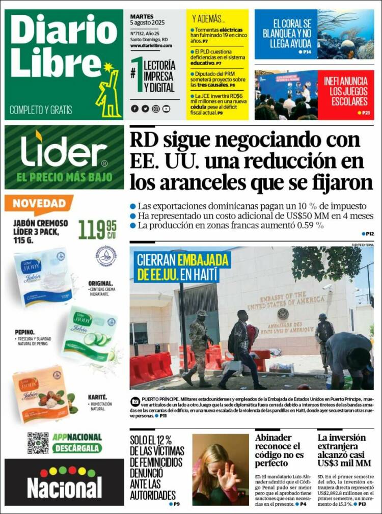 Portada de Diario Libre (R. Dominicaine)