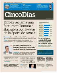 Portada de Cinco Días (Spain)