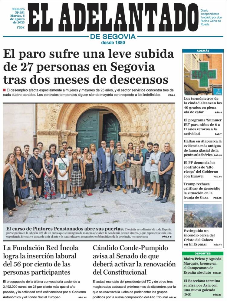 Portada de El Adelantado de Segovia (España)