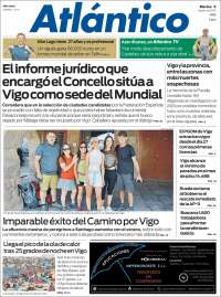 Portada de Atlántico Diario (Espagne)