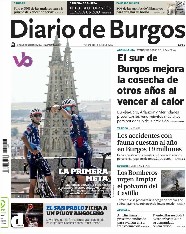 Portada de Diario de Burgos (España)