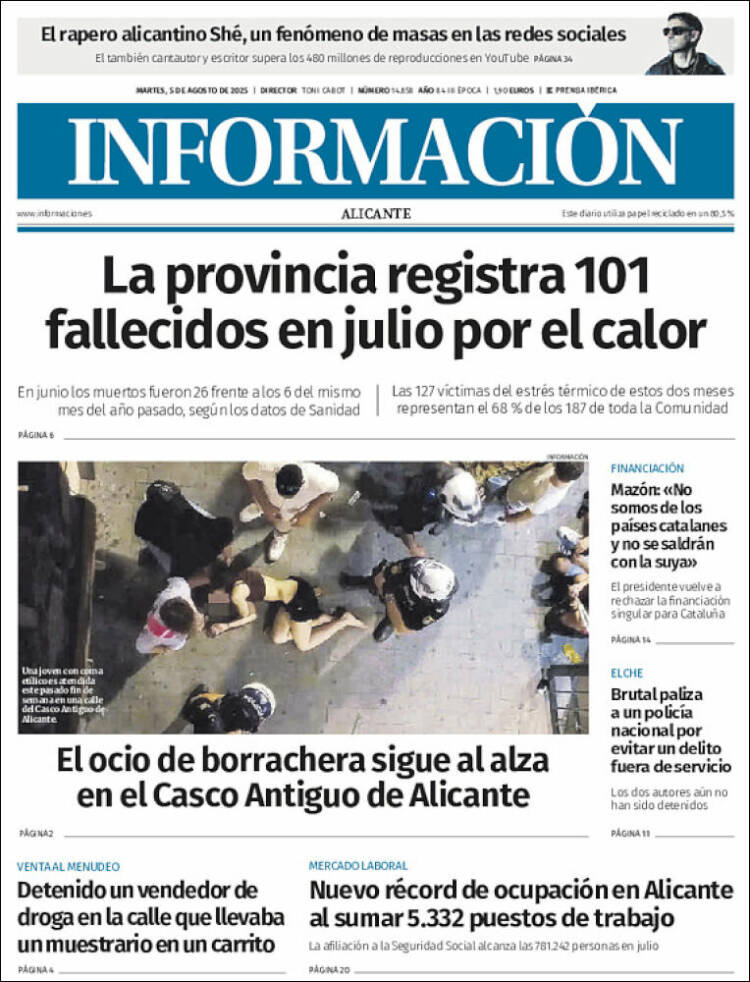 Portada de Diario Información (España)