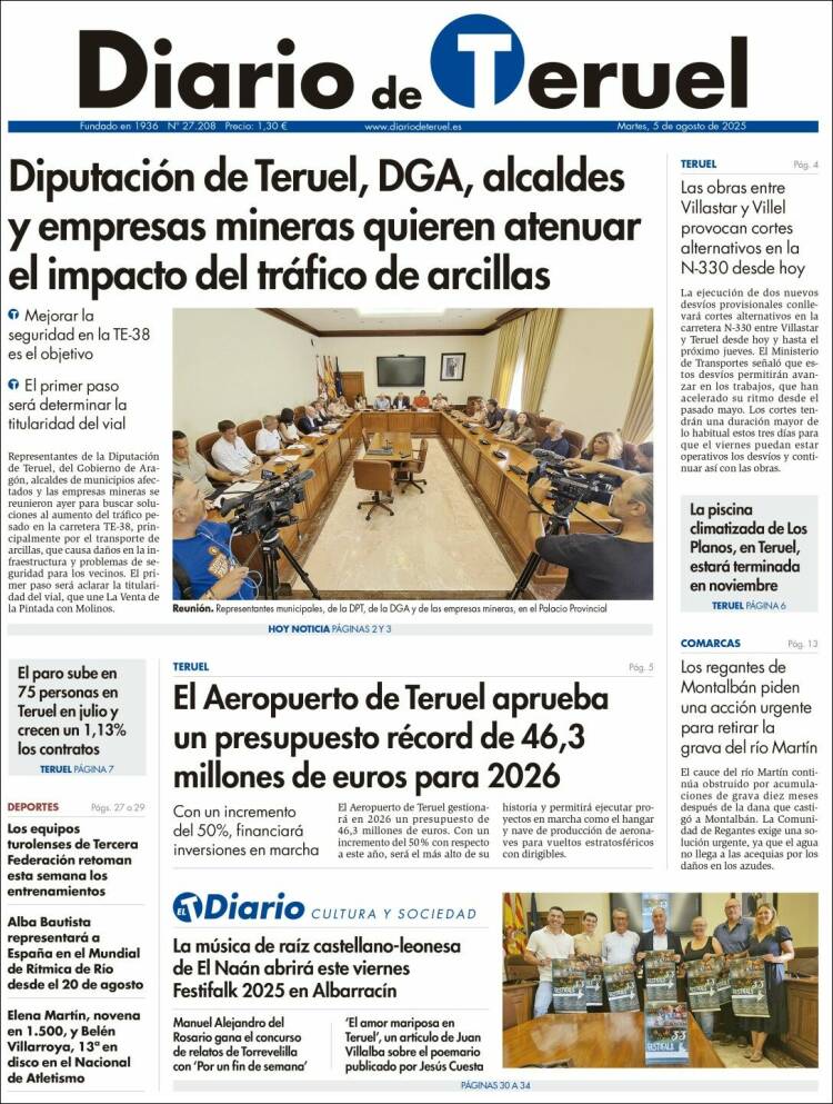 Portada de Diario de Teruel (Spain)