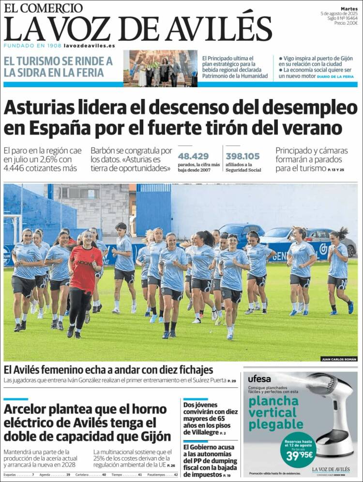Portada de El Comercio - Avilés (Spain)