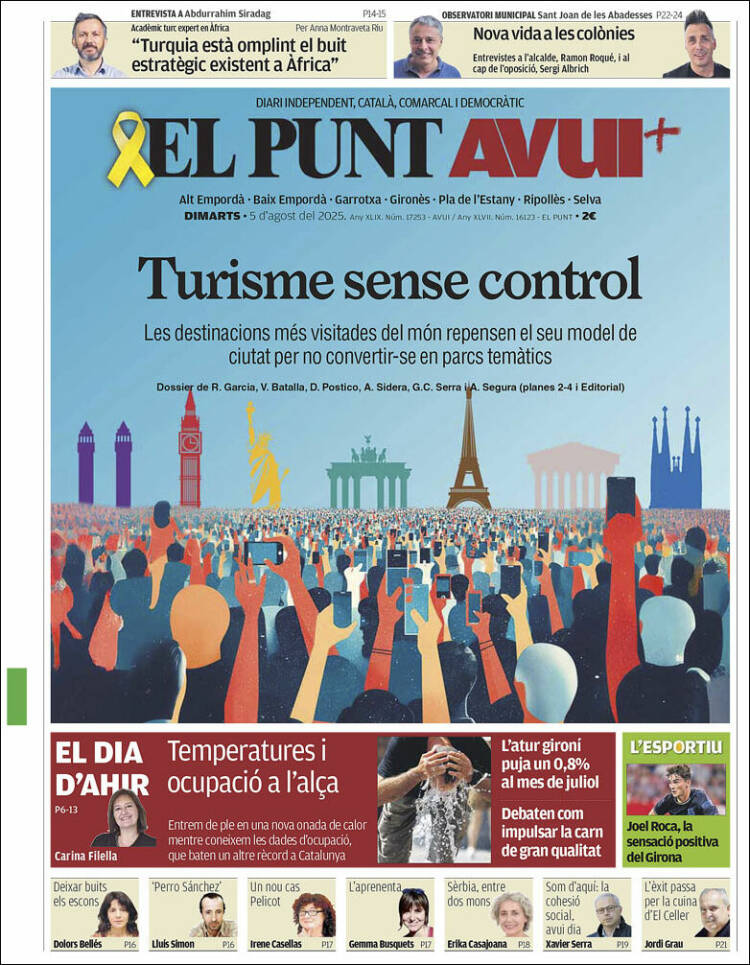 Portada de El Punt Avui - Girona (Spain)