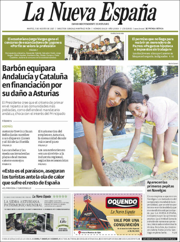 Portada de La Nueva España (Spain)