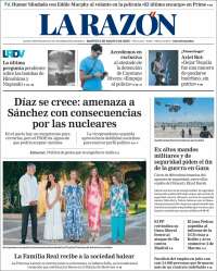 Portada de La Razón (España)