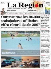 Portada de La Región de Ourense (Espagne)