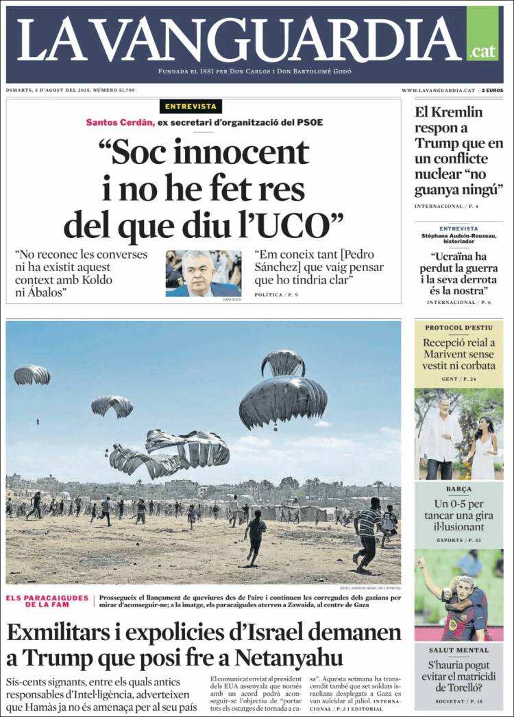 Portada de La Vanguardia (Spain)