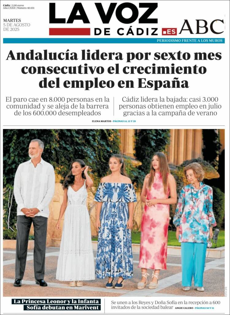 Portada de La Voz de Cádiz (Spain)