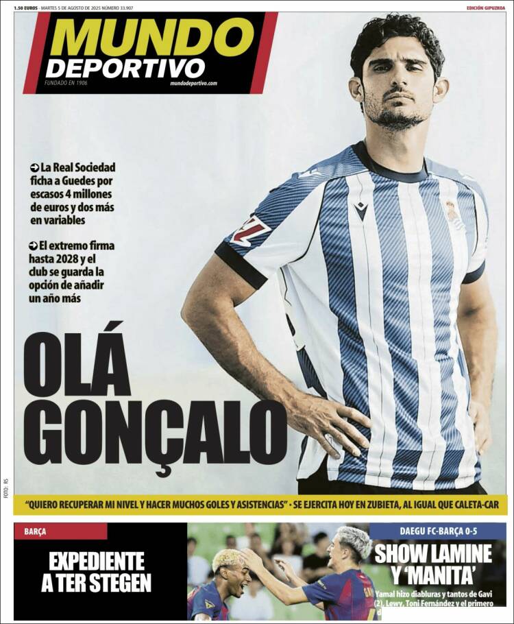 Portada de Mundo Deportivo Gipuzkoa (España)