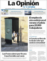 Portada de La Opinión de A Coruña (España)