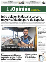 Portada de La Opinión de Málaga (España)