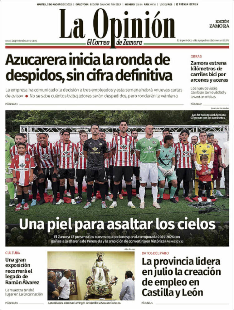 Portada de La Opinión - El Correo de Zamora (España)