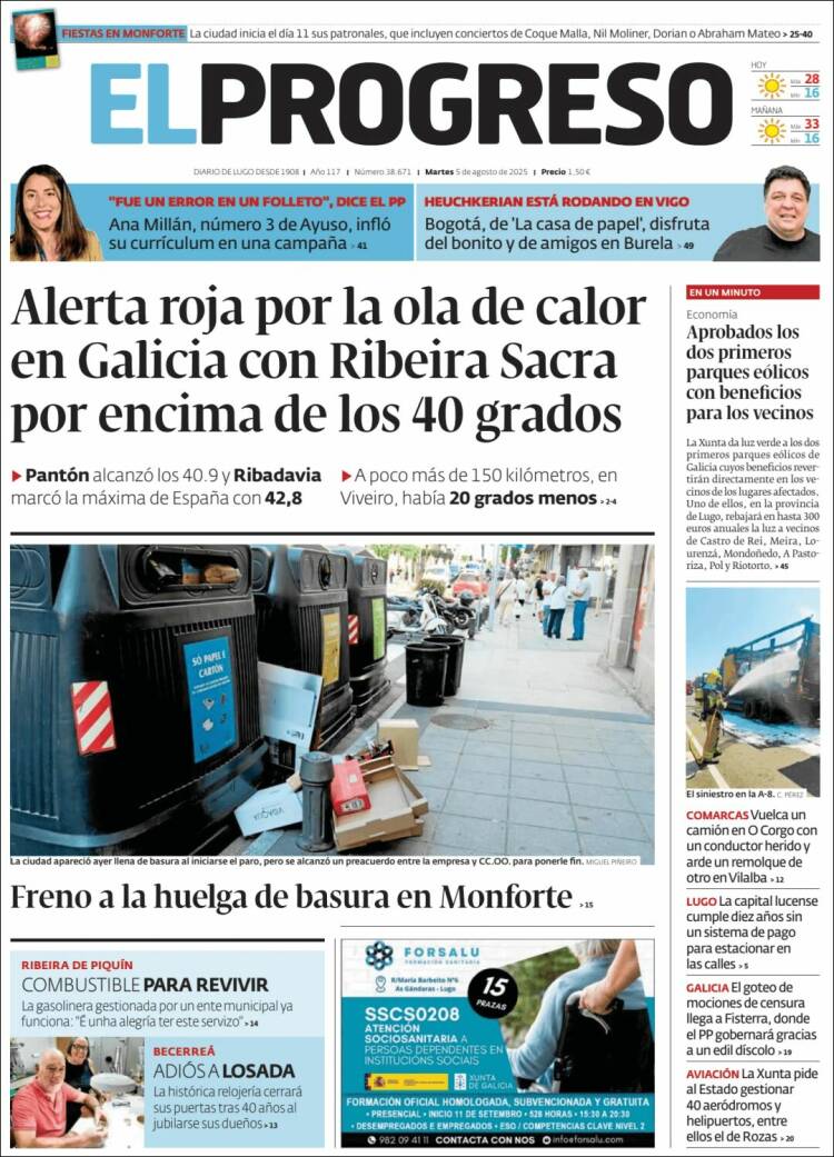 Portada de El Progreso (Espagne)