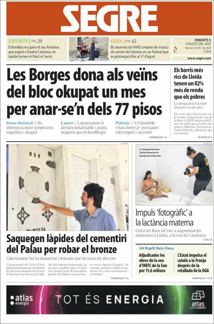 Portada de Segre (España)