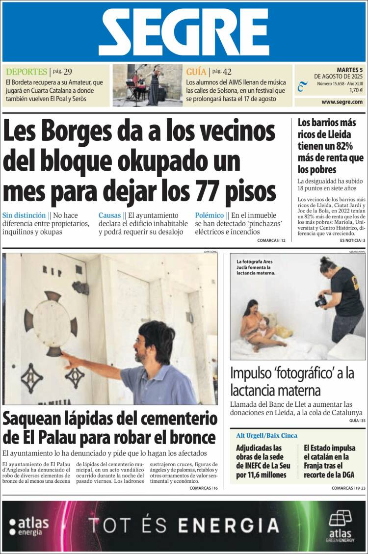 Portada de Segre  (Spain)