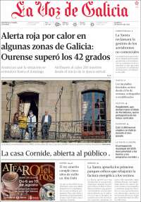 Portada de La Voz de Galicia (España)