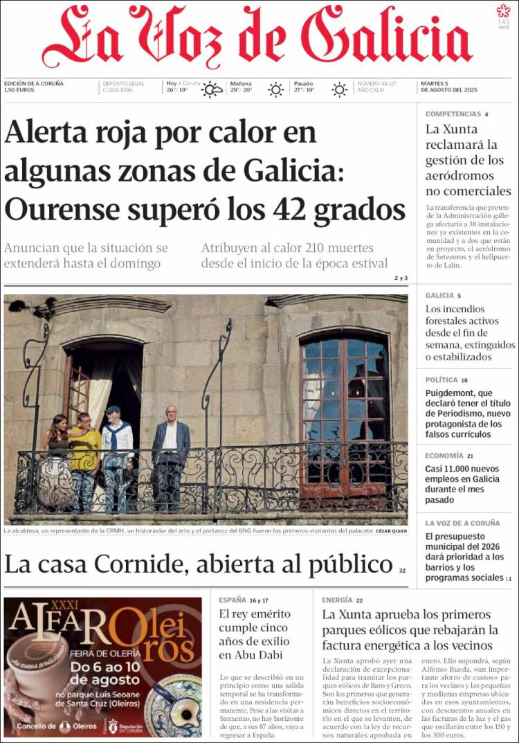 Portada de La Voz de Galicia (Spain)