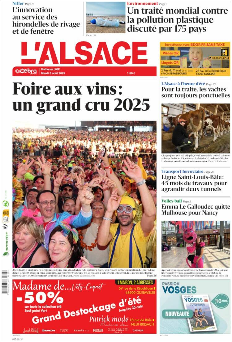 Portada de Journal L'Alsace (France)