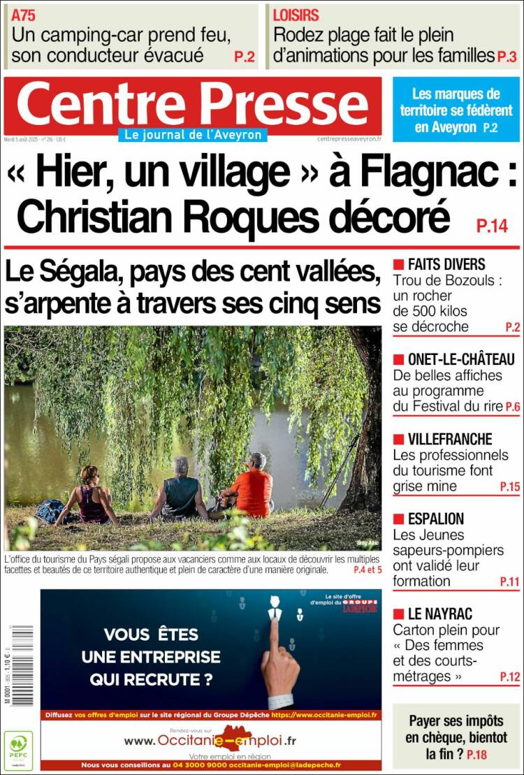 Portada de Centre Presse (France)