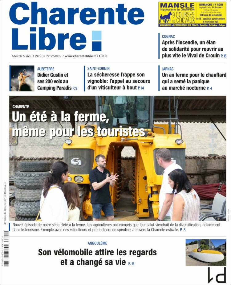 Portada de Charente Libre (France)