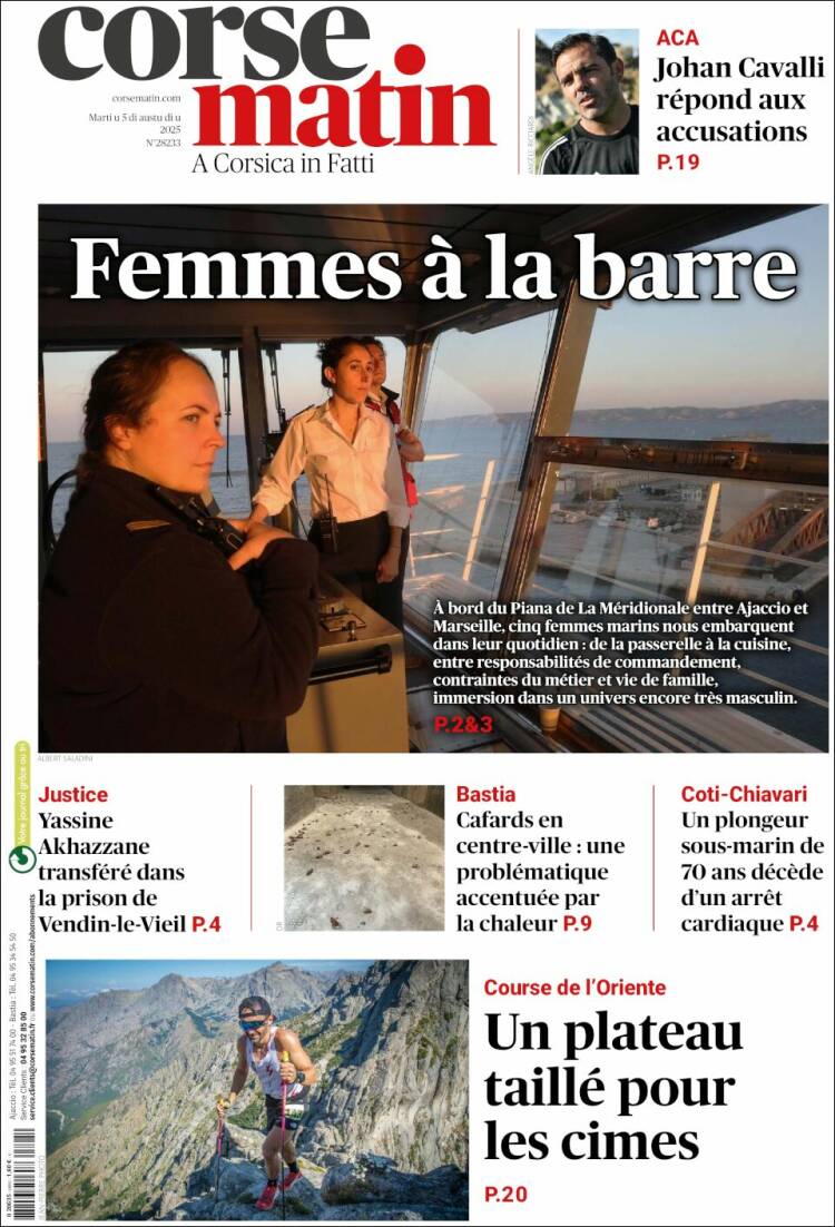 Portada de Corse-Matin (France)